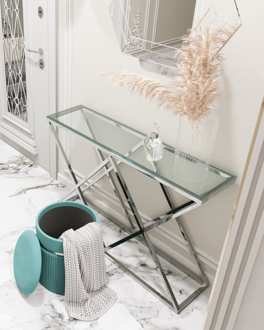 Консоль ИНСИГНИЯ 115*30 серебро из Италии