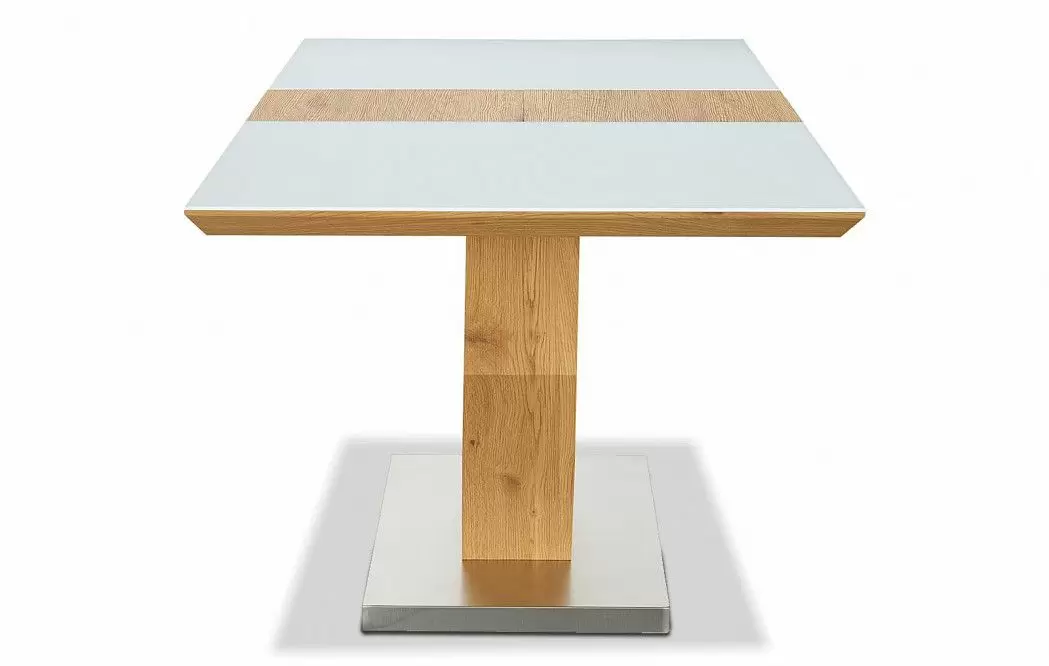 Стол раскладной Diamond 160-200, белый/дуб из Италии