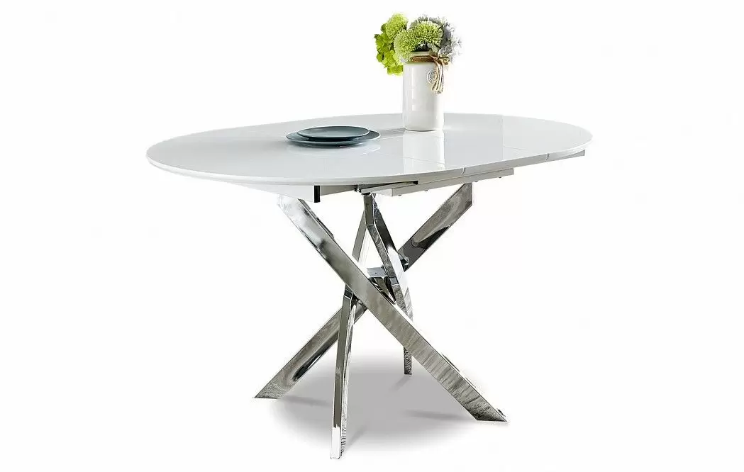 Стол раскладной Charly 100-129, белый/хром из Италии