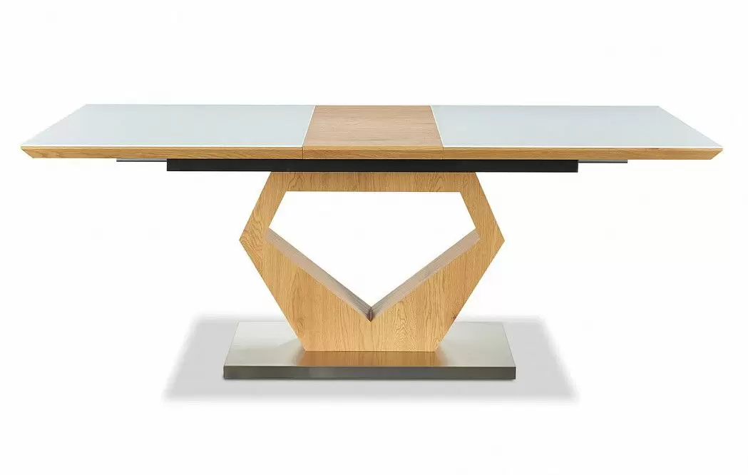 Стол раскладной Diamond 160-200, белый/дуб из Италии