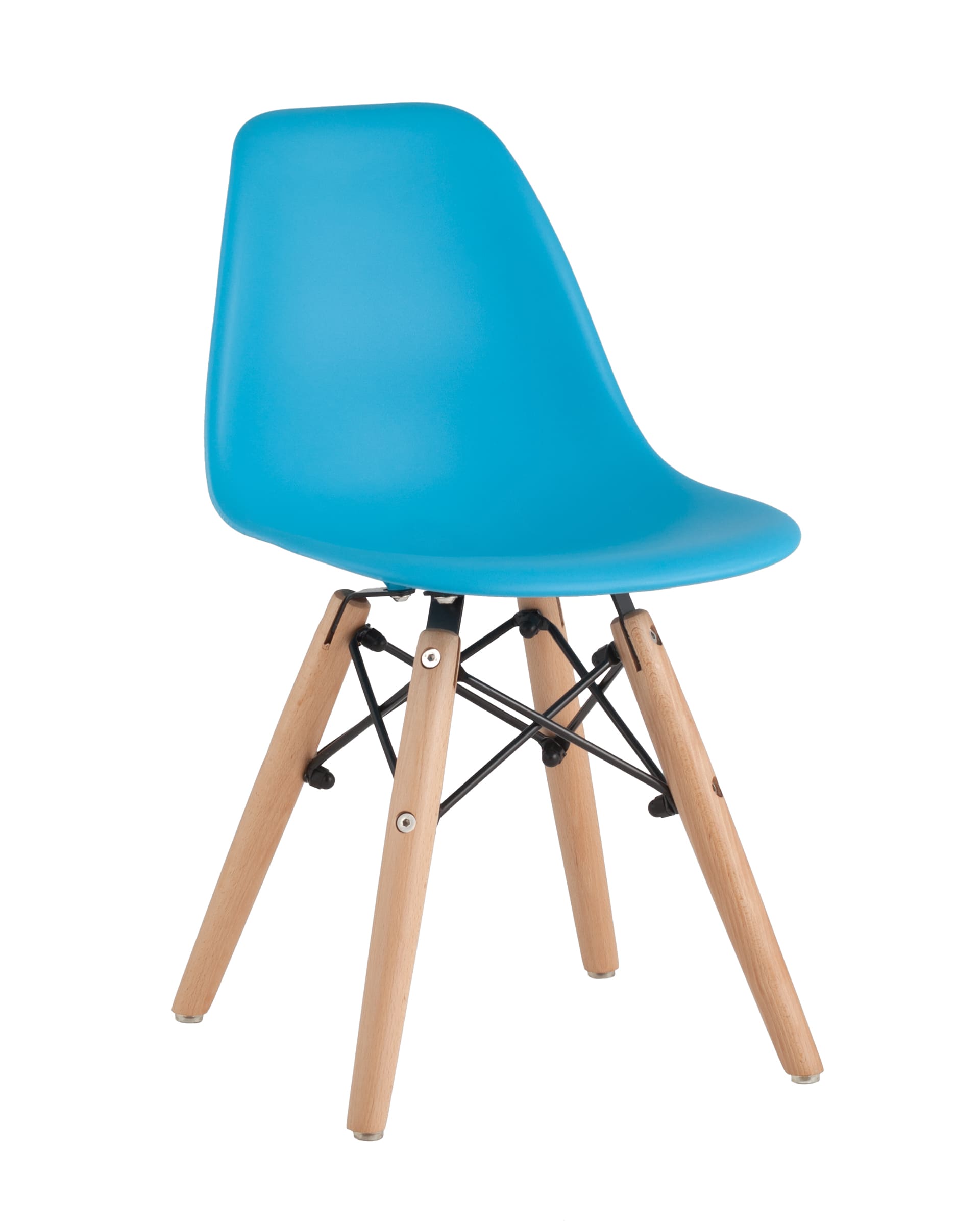Стул EAMES SMALL, голубой, дер. ножки из Италии