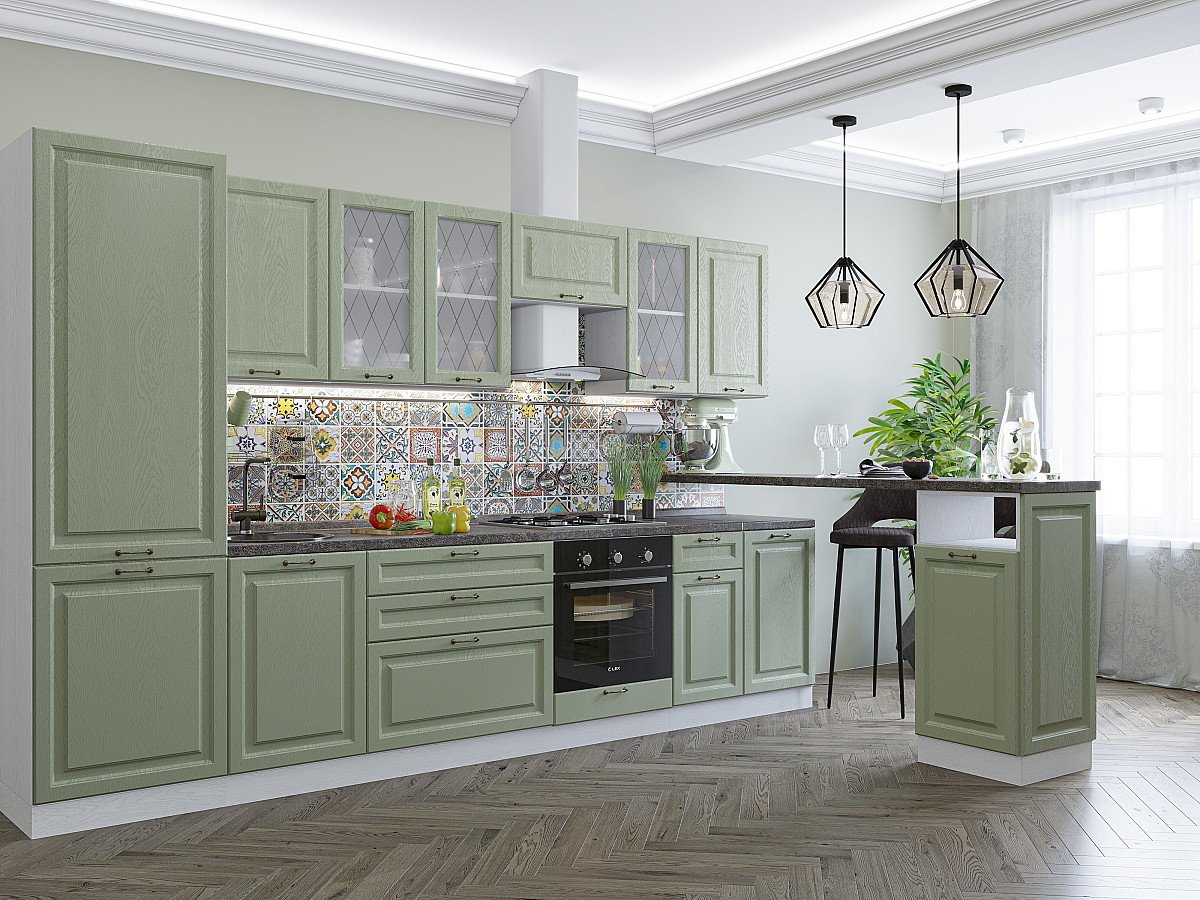 Кухня Ницца-02 2140*3300*600 Дуб оливковый