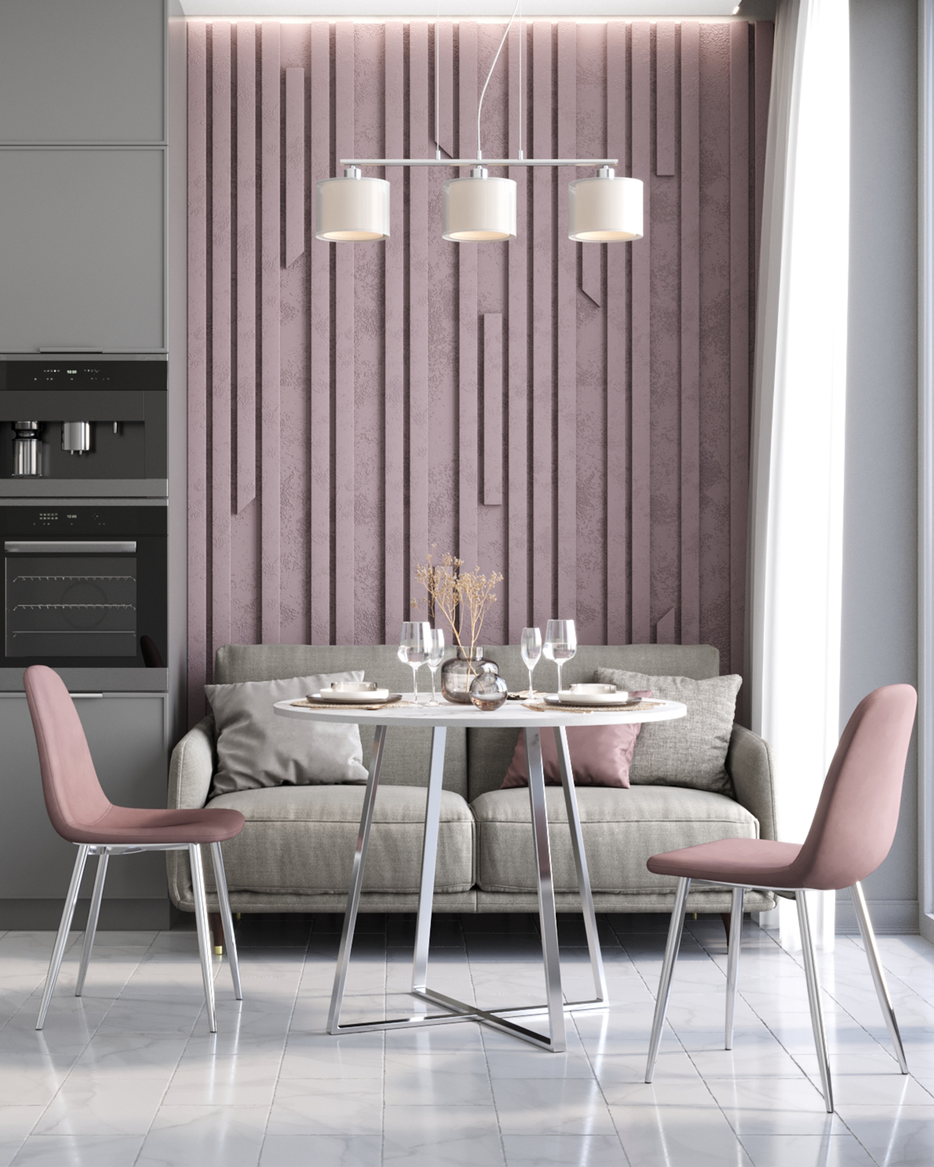 Стол обеденный Дакота 100*100 белый мрамор ножки хром из Италии