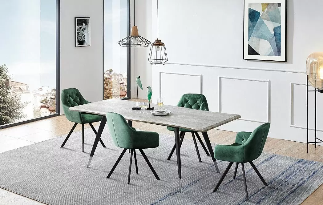 Стол раскладной Dusseldorf 140-180, античный дуб/черный из Италии