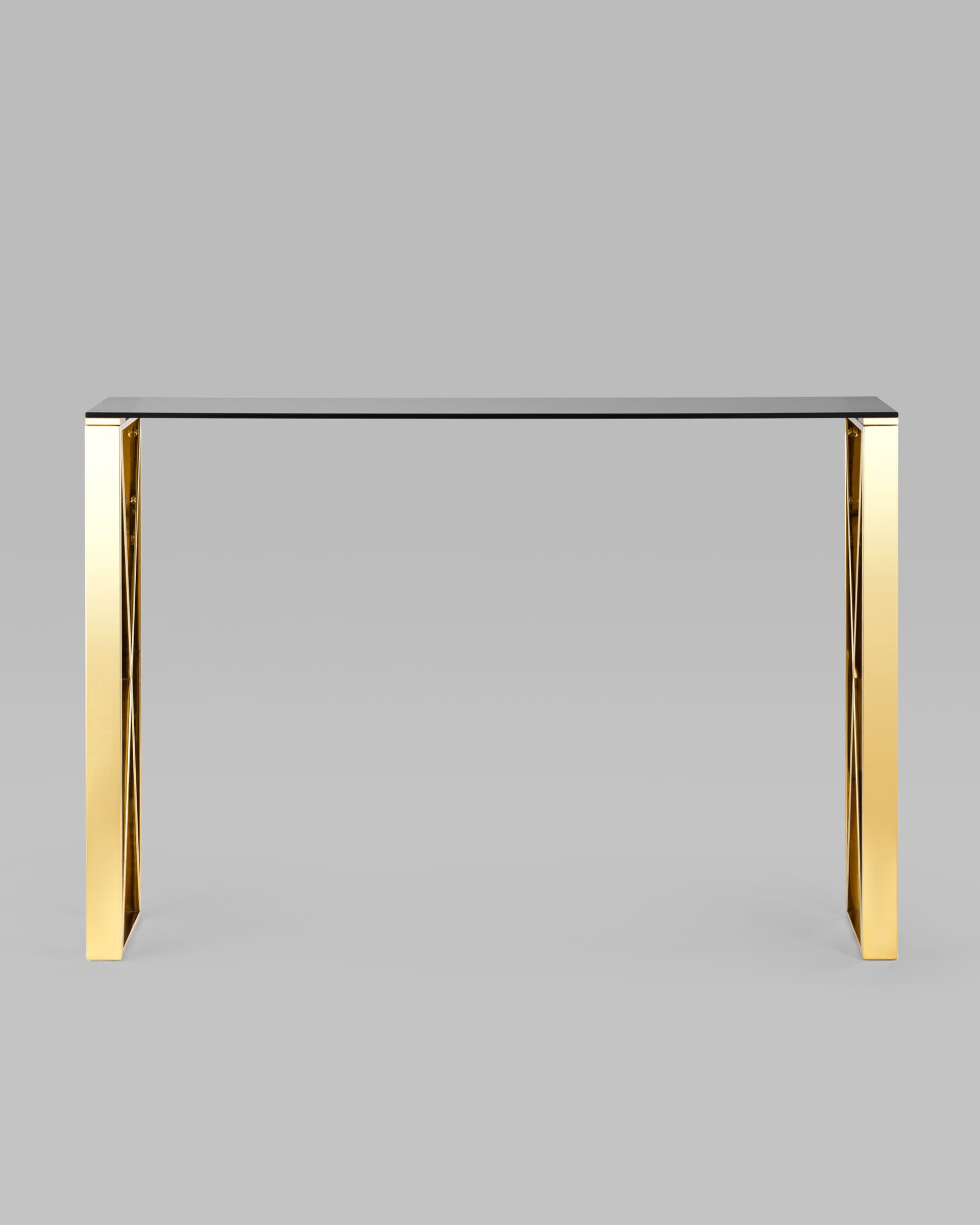 Консоль КРОСС 115*30 золото стекло smoke из Италии
