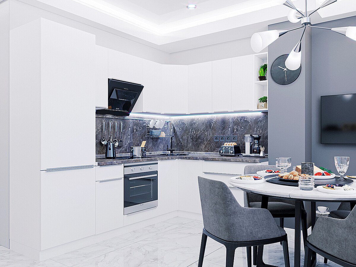 Кухня Фьюжн-04 2140*2500/1790*600 Silky White