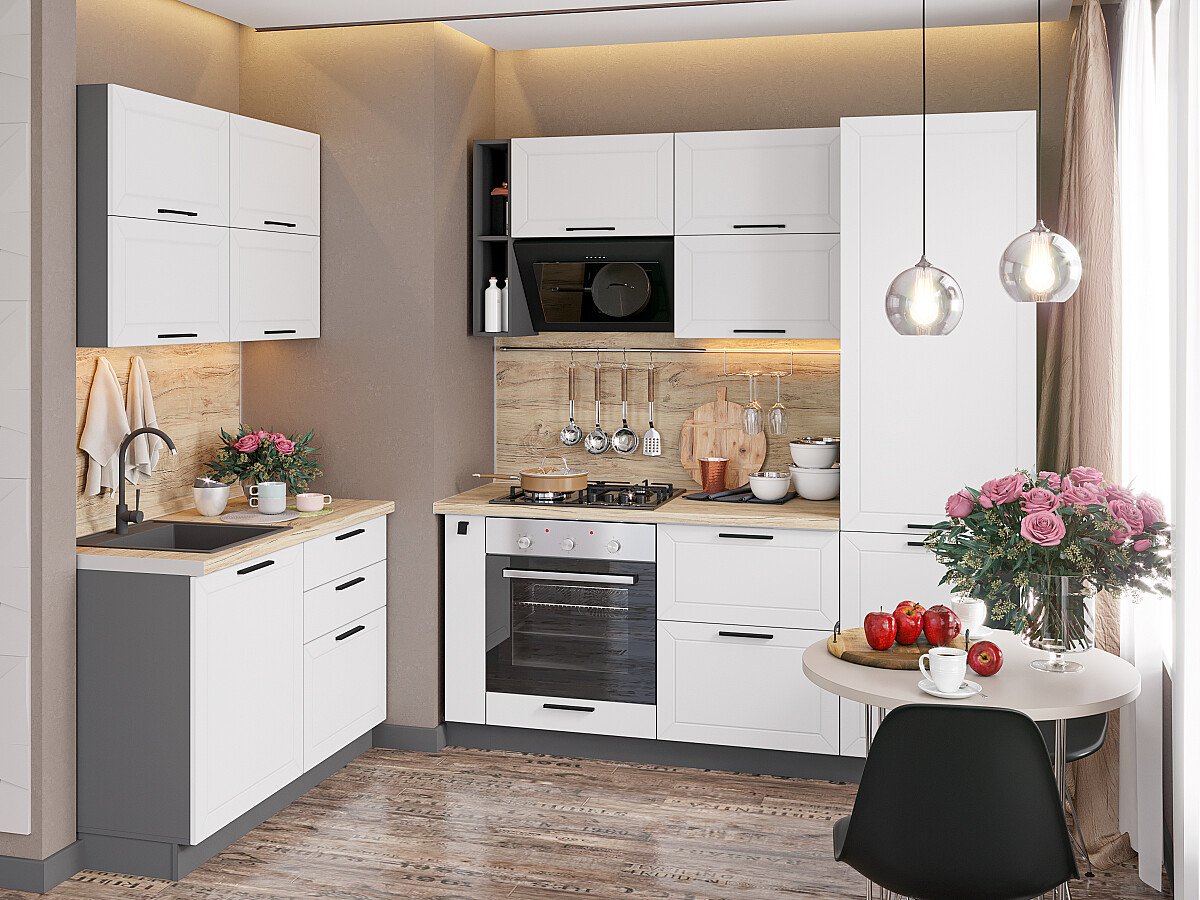 Кухня Глетчер-03 2140*1200/2000*600 Айленд Силк