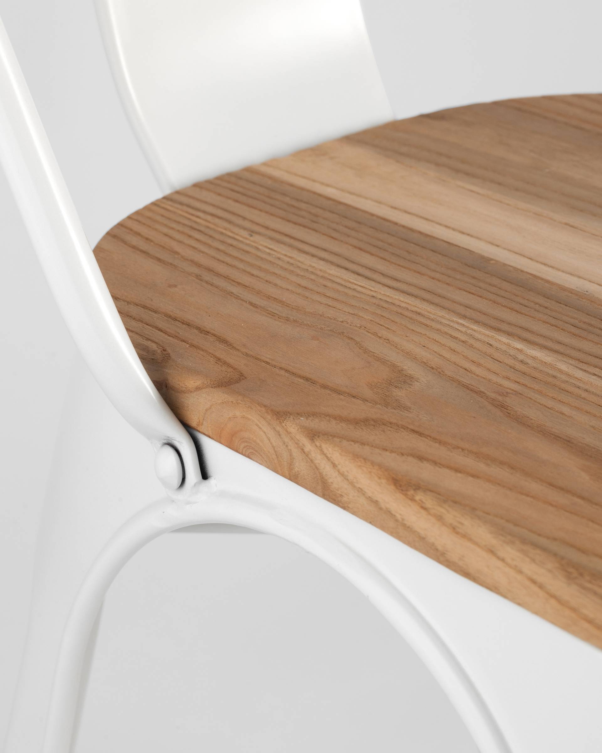 Стул TOLIX WOOD белый глянцевый из Италии